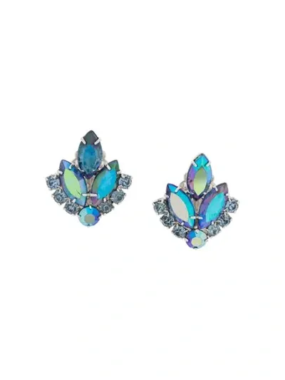 Pre-owned Susan Caplan Vintage 1960s Sarah Coventry Leaf Earrings In Silver