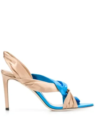 Jimmy Choo Lalia 100 Leather Sandals In Blue