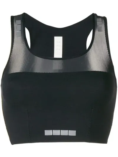 Sàpopa Sheer Panel Sports Bra In Black