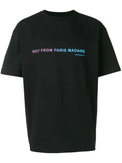 Drôle De Monsieur Shaded Slogan T-shirt In Black