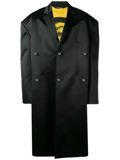 Raf Simons Metal Ball Oversized Coat In Black