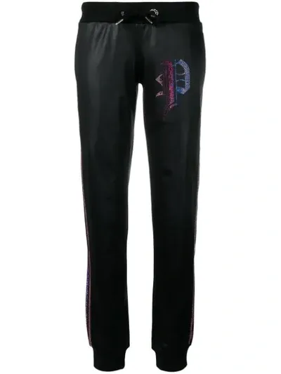 Philipp Plein P Embellished Track Pants In Black