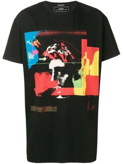 Balmain Graphic Print T-shirt In Black