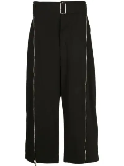 The Viridi-anne Wide-leg Cropped Trousers In Black