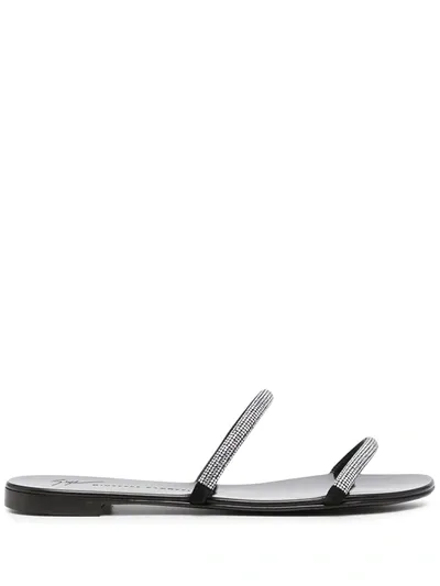 Giuseppe Zanotti Croisette Crystal-embellished Sandals In Black