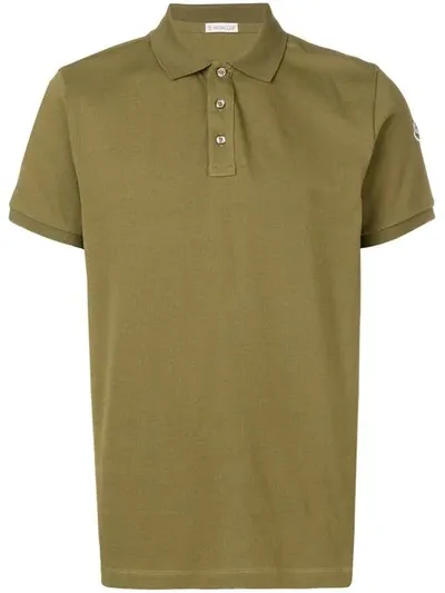 Moncler Logo Sleeve Polo Shirt In Green