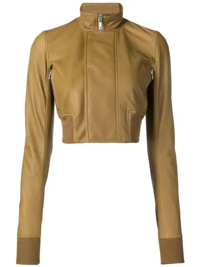 Rick Owens Cropped Jacket In Neutrals