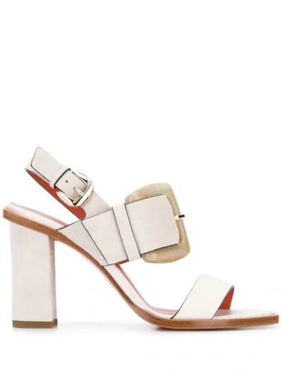 Santoni Buckled Sandals In Neutrals