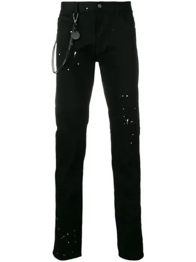 Emporio Armani Plain Splatter Jeans In Black