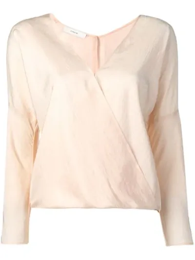 Vince Crossover Blouse In Pink