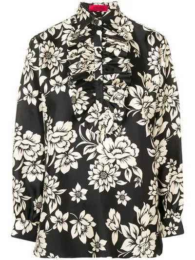 The Gigi Floral Print Shirt In Black