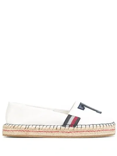 Tommy Hilfiger Monogram Patch Espadrilles In White