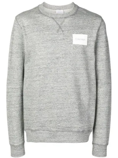 Calvin Klein Logo Patch Sweatshirt In Grey