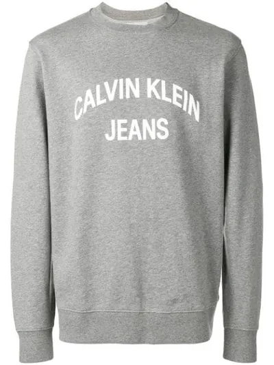 Calvin Klein Jeans Est.1978 Logo Print Sweatshirt In Grey