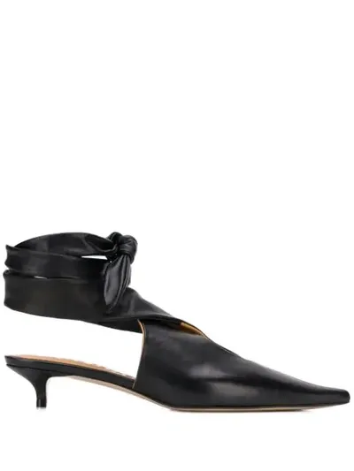 Petar Petrov Tie Fastening Mules In Black