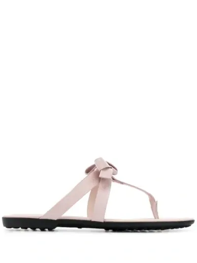 Tod's Thong Strap Sandals In Pink