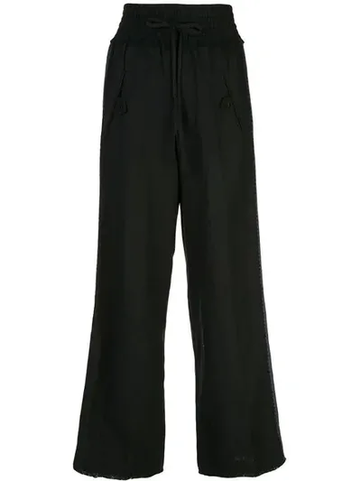 Sea Side Stripe Track Trousers In Black