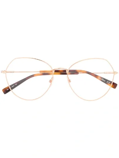 Max Mara Oval Glasses In Gold