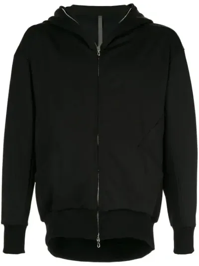 Attachment Zip Front Hoodie In Black