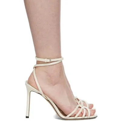 Jimmy Choo White Patent Mimi 100 Sandals In Neutrals