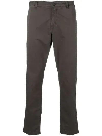 White Sand Straight-leg Trousers In Grey