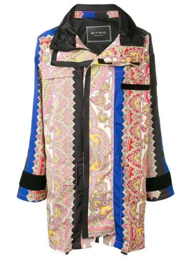 Etro Paisley Print Coat In Blue