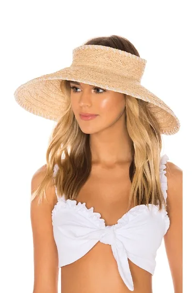 Hat Attack Whipstitch Roll Up Travel Visor In White