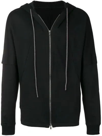 The Viridi-anne Panelled Zip Hoodie In Black