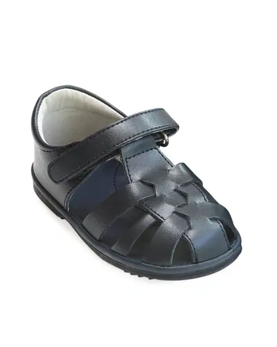 L'amour Shoes Mack Leather Fisherman Sandal, Baby In Navy