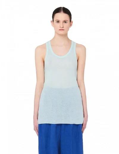 Haider Ackermann Turquoise Cotton Tank Top In Blue