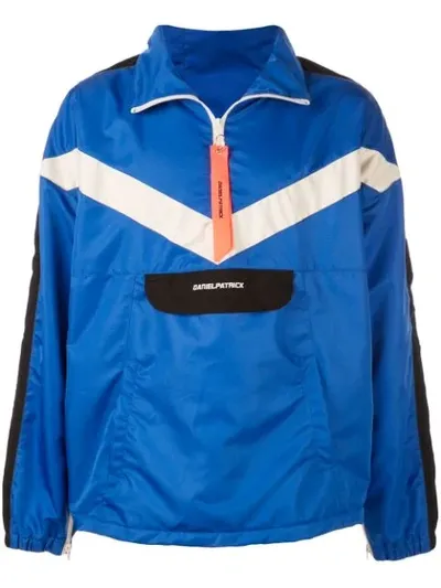 Daniel Patrick Sports Panel Anorak Jacket In Blue