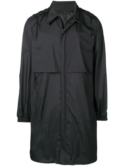 Prada Technical Light Raincoat In Black