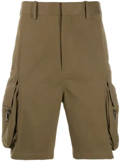 Neil Barrett Cotton Blend Cargo Shorts In Green