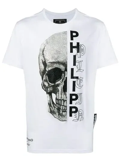 Philipp Plein Skull Logo T-shirt In White