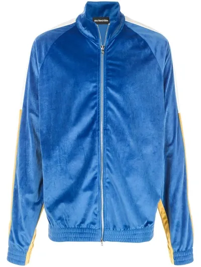 God's Masterful Children Velvet Bomber Jacket In Blue