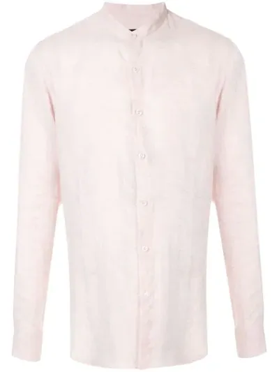 Giorgio Armani Band Collar Shirt In Pink