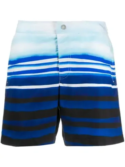 Ermenegildo Zegna Striped Swim Shorts In Blue