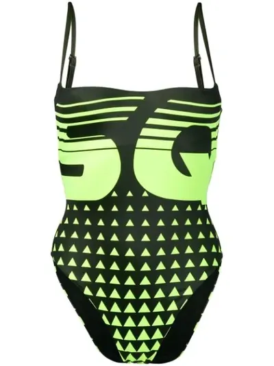 Dsquared2 Logo Print Swimsuit In Black