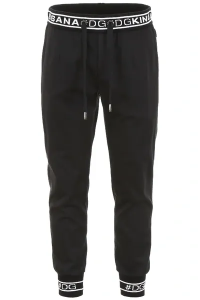 Dolce & Gabbana Cotton Joggers In Black