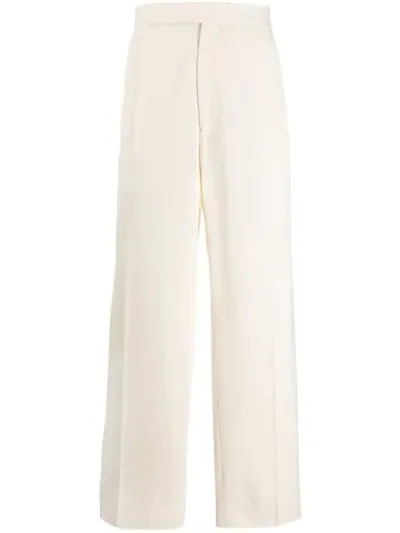 Haider Ackermann Off-white Wide Leg Trousers In Beige