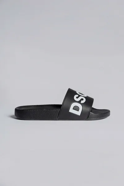 Dsquared2 10mm Dquared2 Logo Rubber Slides In Black