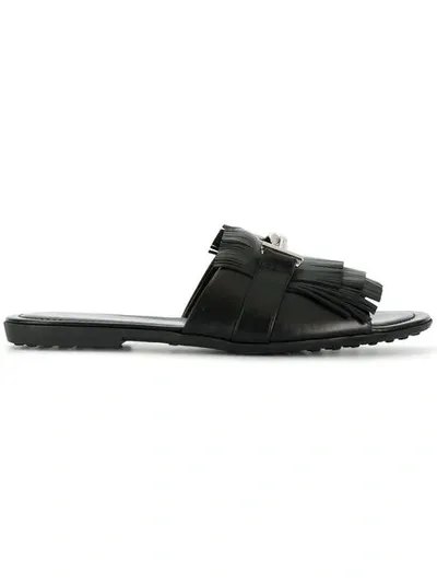 Tod's Women's Xxw0ov0y460gocb999 Black Leather Sandals