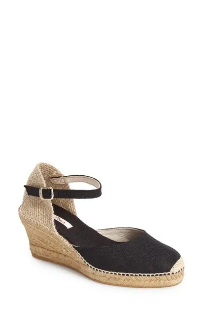 Toni Pons Lloret-5 Suede Wedge Espadrille In In Black