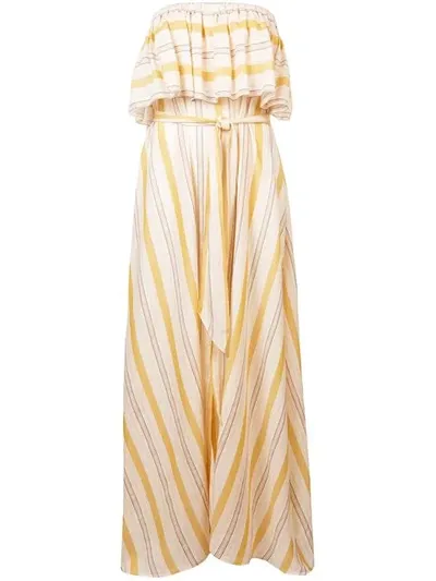 Lemlem Zeritu Strapless Ruffle Dress In Yellow