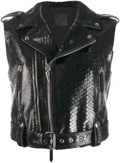 Giuseppe Zanotti Amelia Sleeveless Biker Jacket In Black