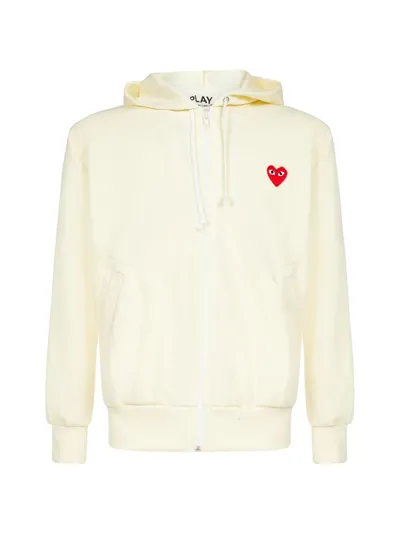 Comme Des Garçons Play Comme Des Garcons Play Hooded Sweatshirt In Ivory