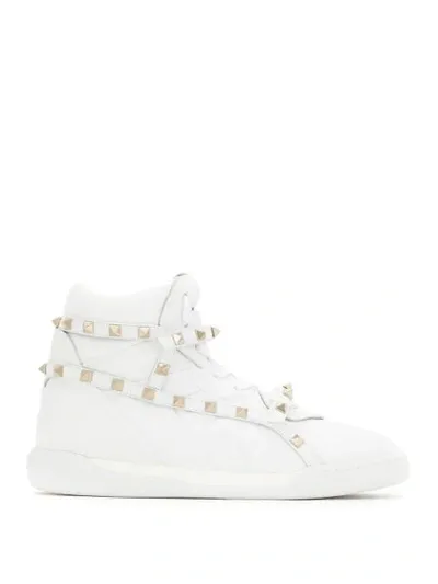 Valentino Garavani Rockstud High-top Sneakers In White