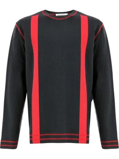 Craig Green Stripe-print Ribbed-cotton Sweatshirt In Black