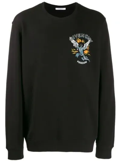 Givenchy Icarus Graphic Crewneck Sweatshirt In Black