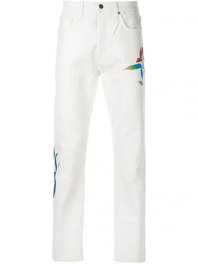 Lost Daze Blue Flame Jeans In White